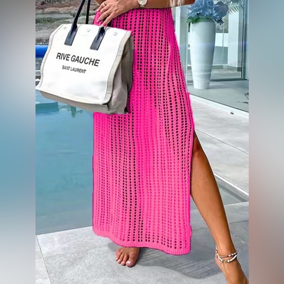 Openwork Slit Cutout Wide Strap Dress - Picture 2 of 16